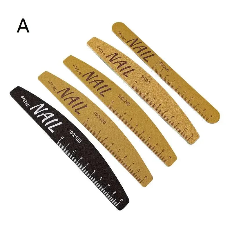 5-Pack Double-Sided Nail Files | 80-240 Grit with Scale Nail File Set QXL A