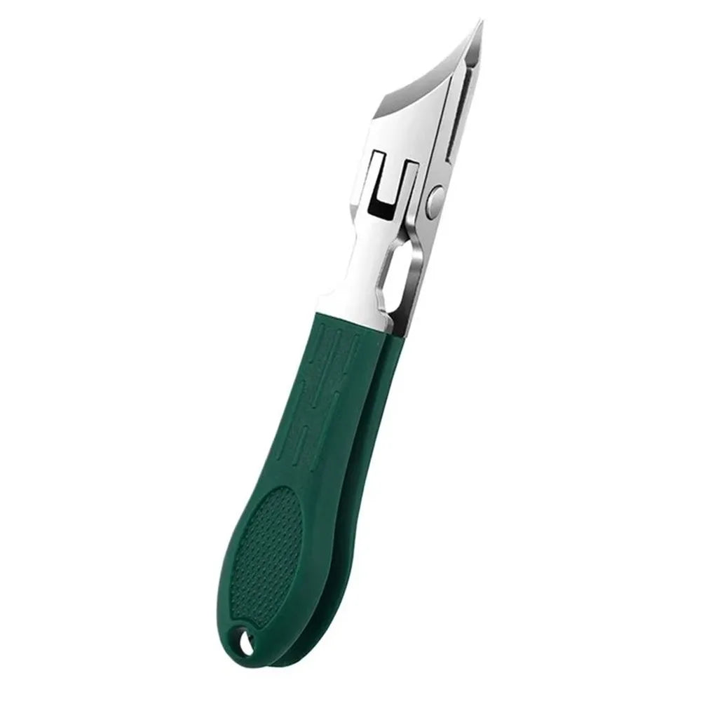 Anti-Splash Slant Edge Toenail Clipper | Stainless Steel Toenail Clipper QXL Green