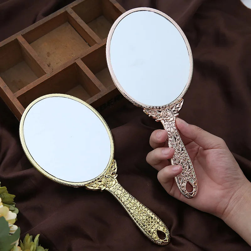 Vintage Handheld Makeup Mirror with Handle | Retro Vanity Handheld Vanity Mirror QXL