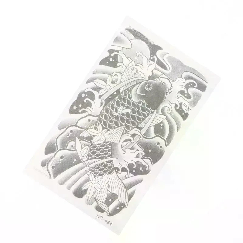 Japanese Koi Fish Temporary Tattoo Sticker | Waterproof 7–14 Days Temporary Tattoo Sticker QXL