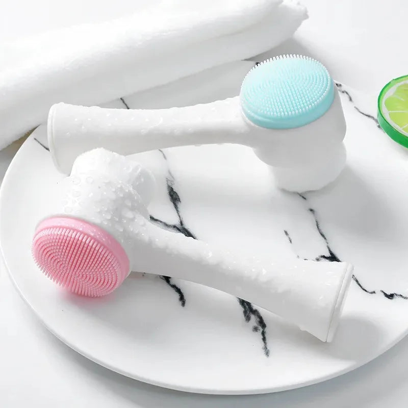 3D Double-Sided Silicone Facial Cleansing & Massage Brush Facial Cleansing Brush QXL