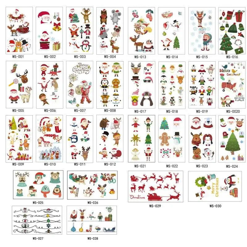 Christmas Temporary Tattoo Stickers for Kids | Glow Santa Temporary Tattoo Stickers QXL