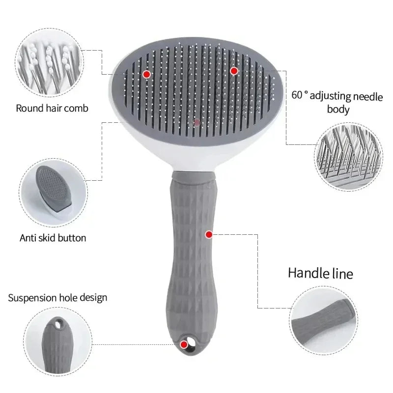 Self-Cleaning Pet Grooming Brush | Dog & Cat Dematting Comb Pet Grooming Brush QXL