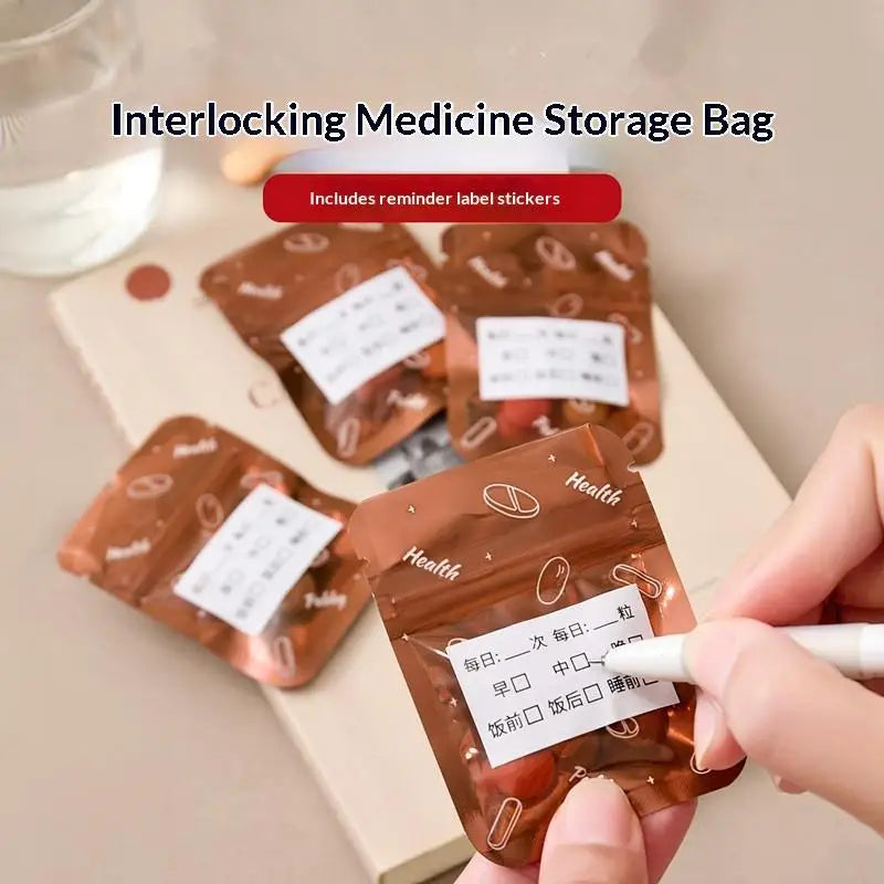 Light-Proof Self-Sealing Pill Pouches 30/60-Pack | Travel Storage Pill Storage Pouches QXL