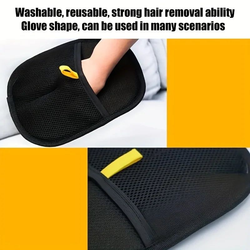 Reusable Pet Hair Removal Glove | Double-Sided Fur & Lint Brush Pet Hair Remover Glove QXL
