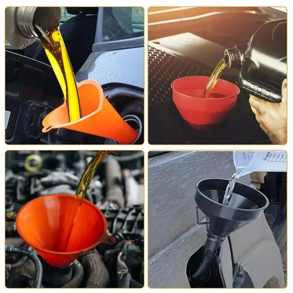 Car Oil Filling Funnel Set with Flexible Extension Pipe Car Funnel Set QXL