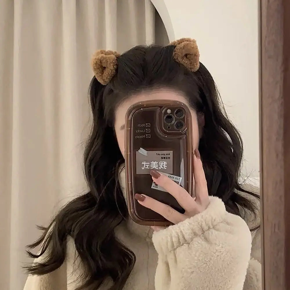 2-Pack Plush Cat Ear Hair Clips | Cute Duck Beak Hairpins Hair Clips QXL
