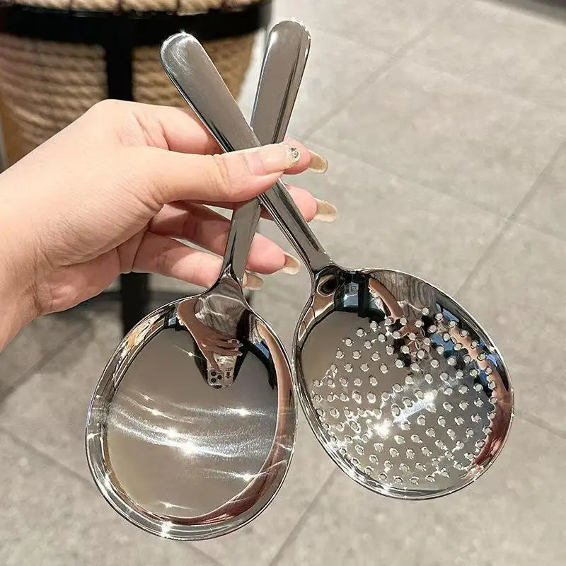 Stainless Steel Slotted Serving Spoon with Drain Holes | 1-2 Pack Slotted Serving Spoon QXL