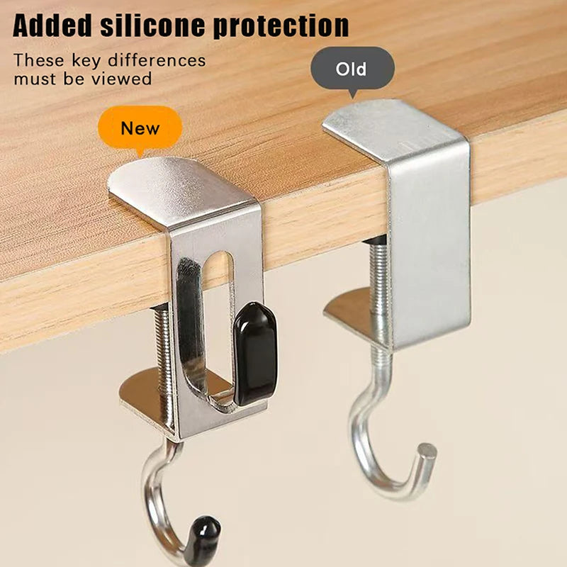Rotating Steel Desk Hook | No-Damage Clip-On Organizer Desk Hook Organizer QXL