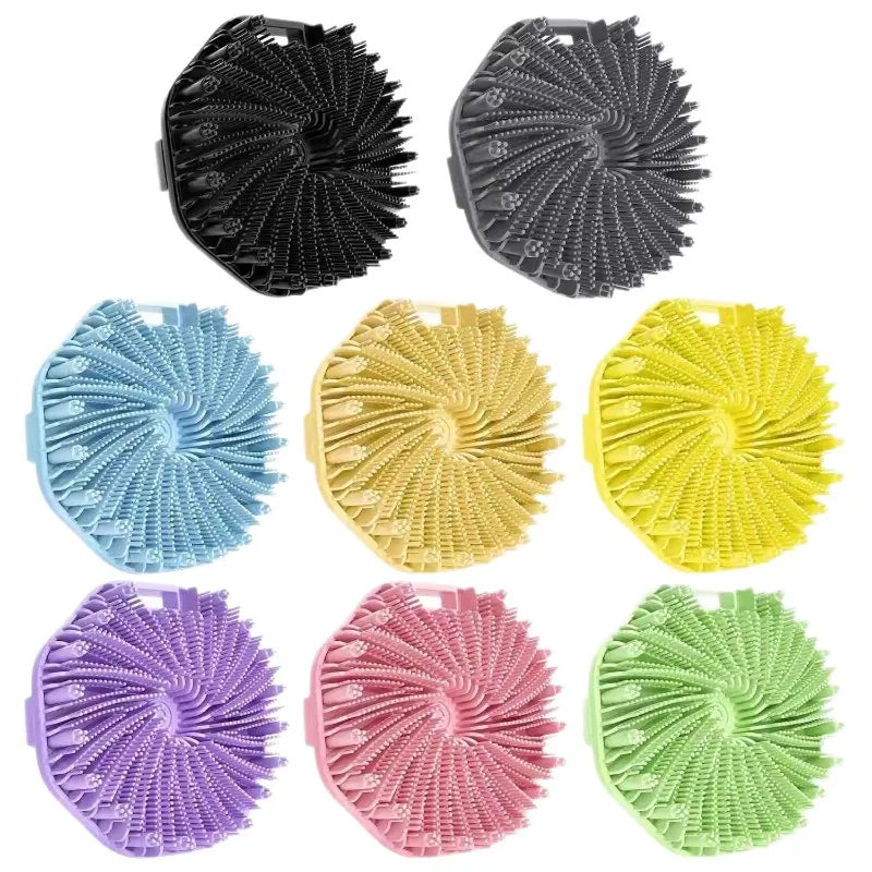 Silicone Body Scrubber Bath Brush | Ergonomic Handle Silicone Bath Brush QXL