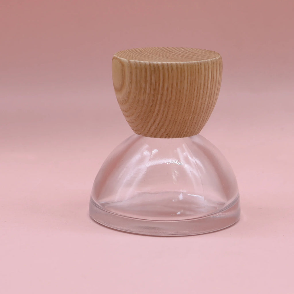 30ml Glass Perfume Spray Bottle with Walnut Wood Cap Perfume Atomizer QXL