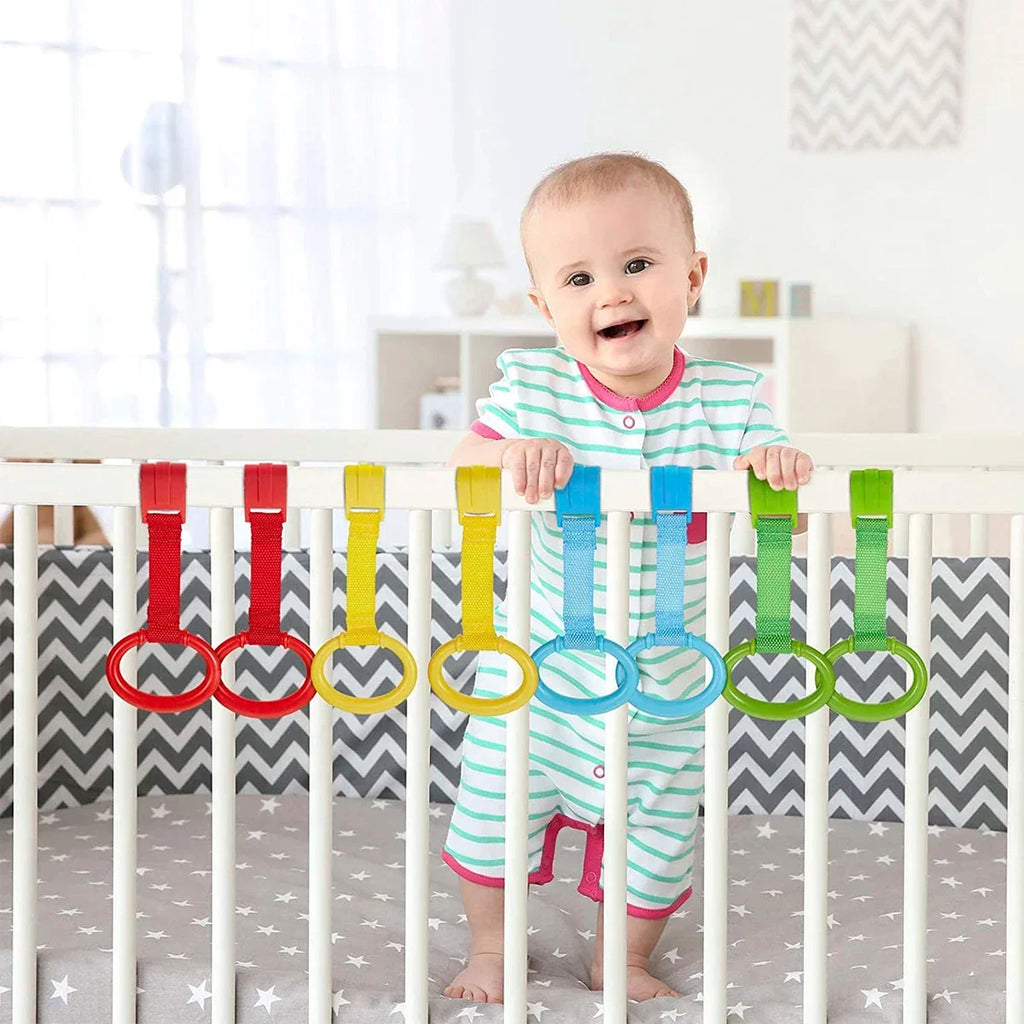 4-Pack Baby Crib Pull Rings | Walking Training Stand-Up Grip Baby Walking Aid QXL