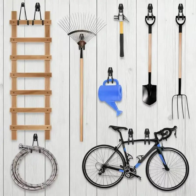 Heavy-Duty Wall-Mount Garage Hook Set – Bikes, Ladders & Tools Garage Wall Hooks QXL