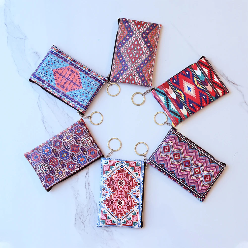 Vintage Printed Coin Wallet | Lightweight PU Unisex Purse Coin Wallet QXL
