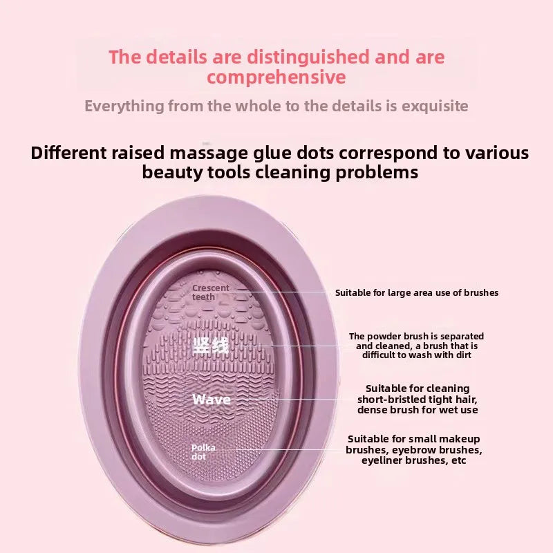 Silicone Makeup Brush Cleaning Bowl | Foldable Wash Box Brush Cleaning Bowl QXL