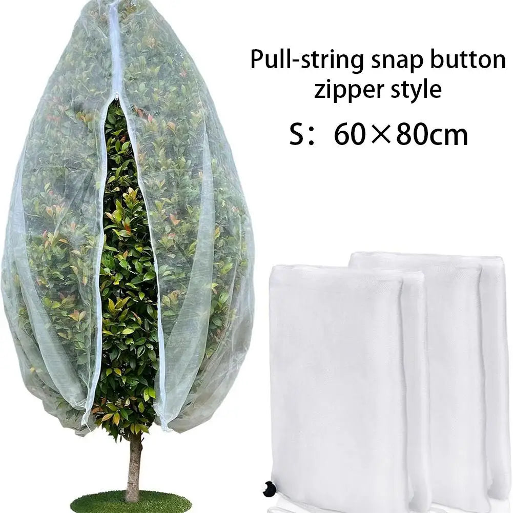Plant Insect Netting Cover | Zip Drawstring HDPE Mesh Guard Plant Insect Netting QXL B 60x80xm