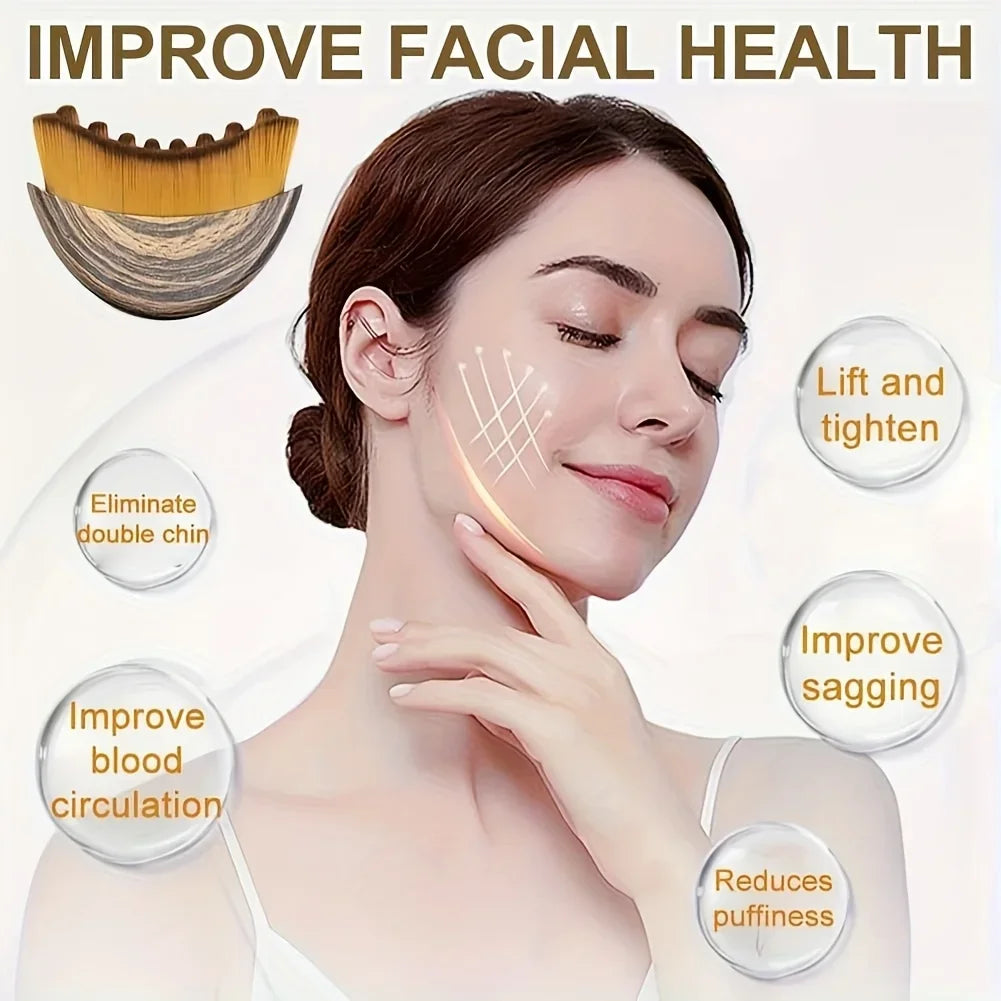 Stainless Steel Facial Contour Scraping Board & Brush Set Facial Contouring Tool QXL