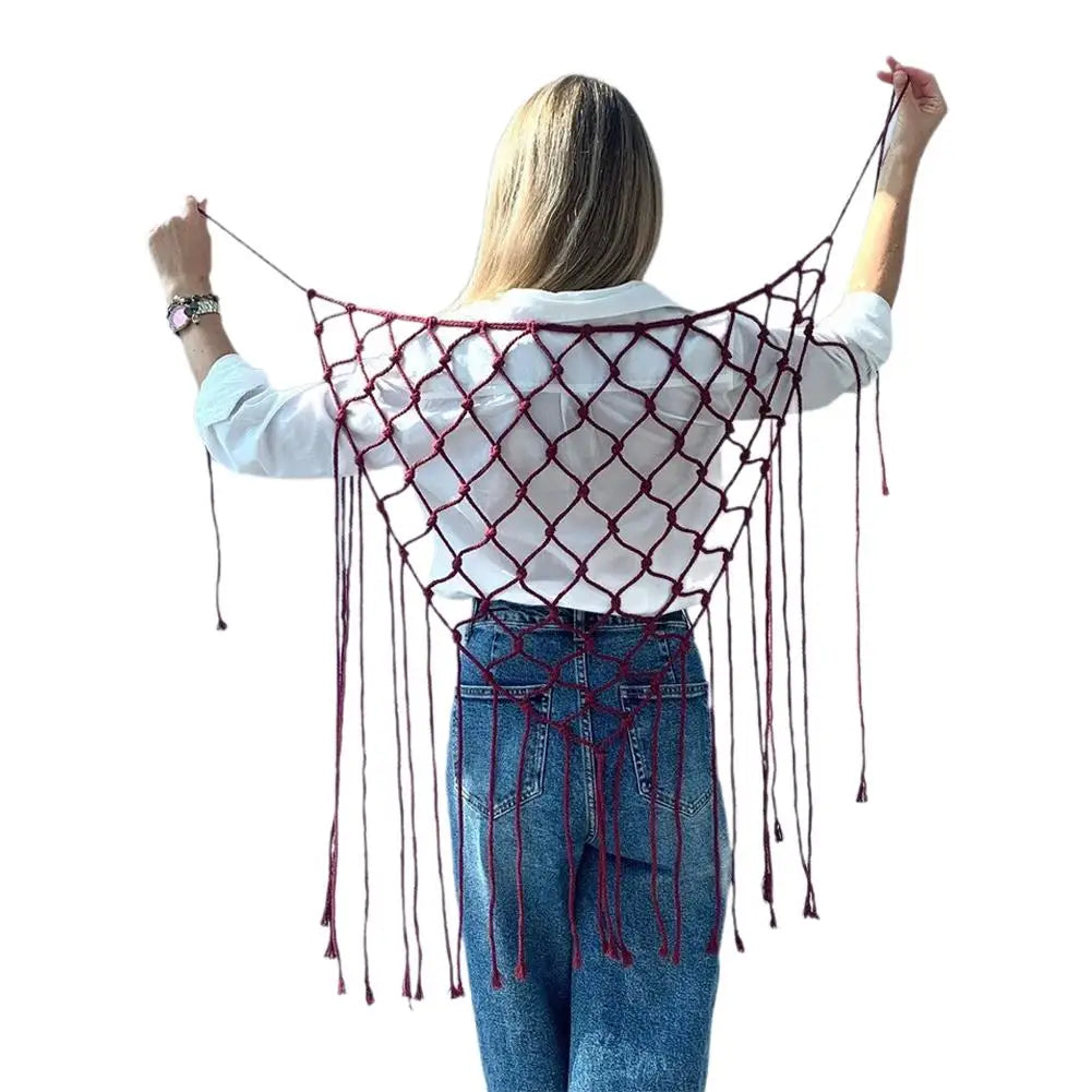Bohemian Macrame Waist Belt | Fringe Tassel Body Chain Wrap Macrame Waist Belt QXL B