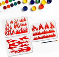 3-Pack Reusable Flame Fire Stencils A4 + Brush | DIY Craft Craft Stencil Set QXL AECH04-13621
