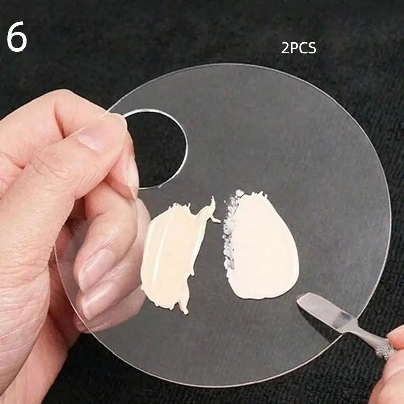 2-Pack Clear Acrylic Makeup Mixing Palette | Foundation Blender Makeup Mixing Palette QXL 6