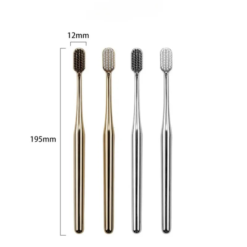 Luxury Gold-Plated Soft Toothbrush | Ultra-Fine PBT Bristles Luxury Toothbrush QXL