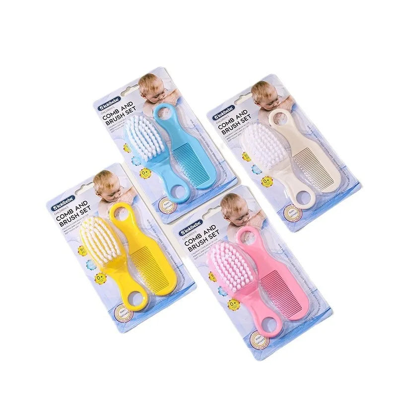 2-Piece Baby Hairbrush & Comb Set | Soft Brush for Newborns Baby Hair Brush Set QXL