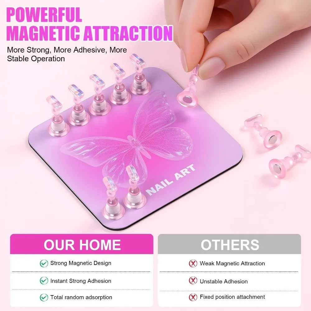 Heart 2-in-1 Nail Holder & Mixing Palette | Alloy Nail Stand Nail Art Stand QXL