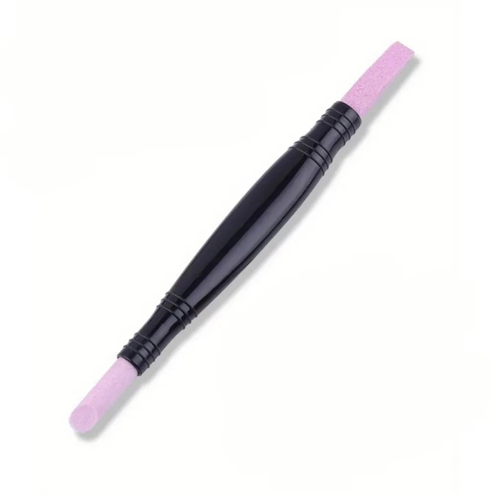 Dual-Ended Quartz Scrub Stick | Nail Pusher & Cuticle Pen Cuticle Trimmer Pen QXL Light Grey