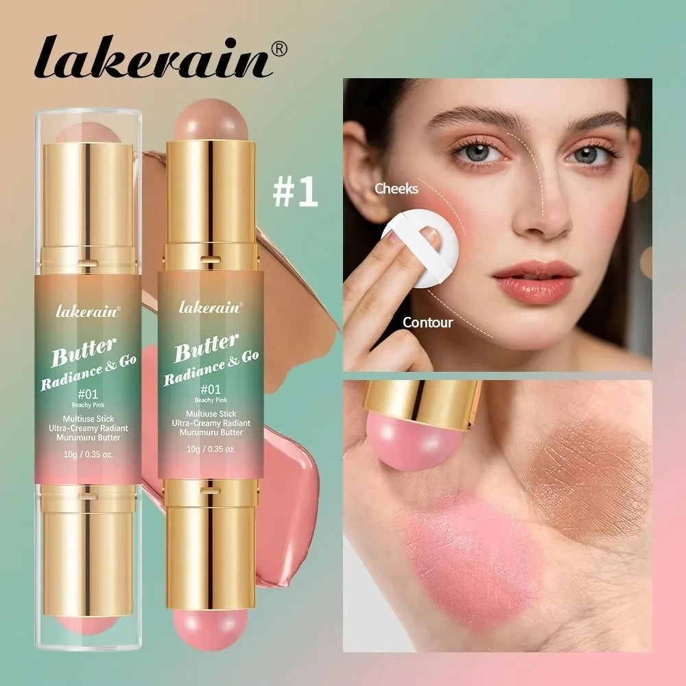 Double-Ended Blush & Bronze Stick | Multipurpose Makeup Blush Stick QXL