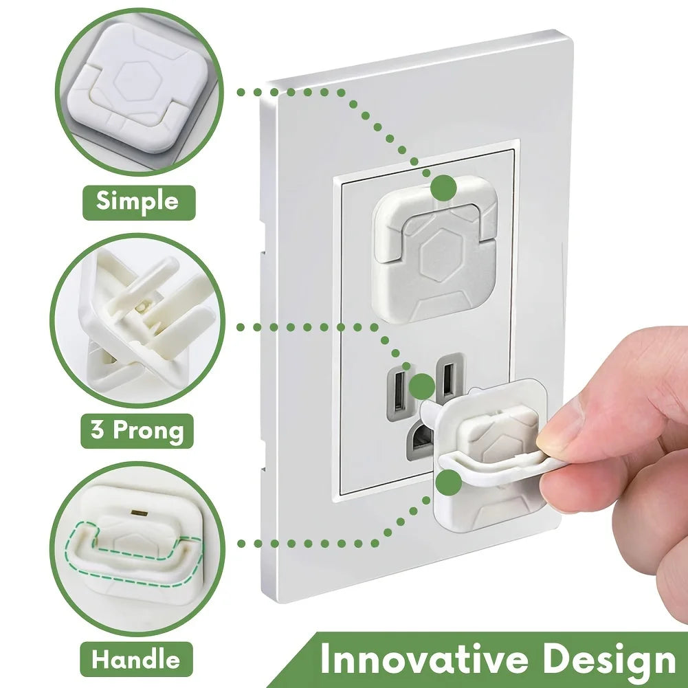 10-Pack Baby Outlet Plug Covers | US 3-Prong Socket Safety Caps Outlet Safety Covers QXL