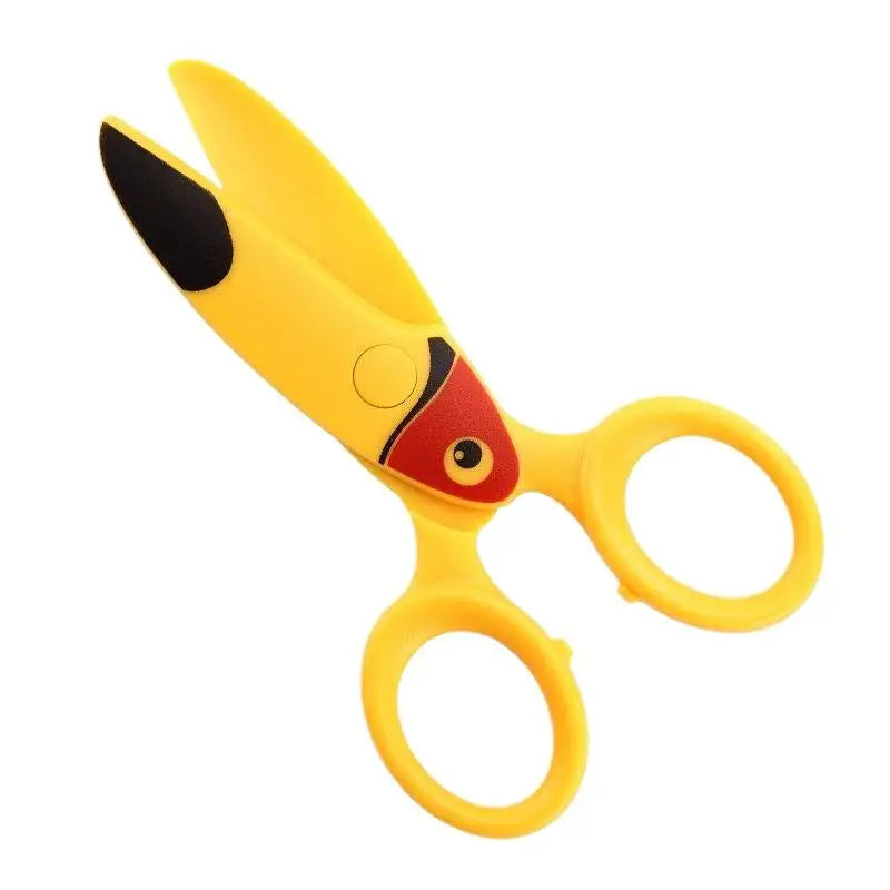 Kids Safe Plastic Scissors | Cartoon Parrot & Dolphin Design Kids Craft Scissors QXL