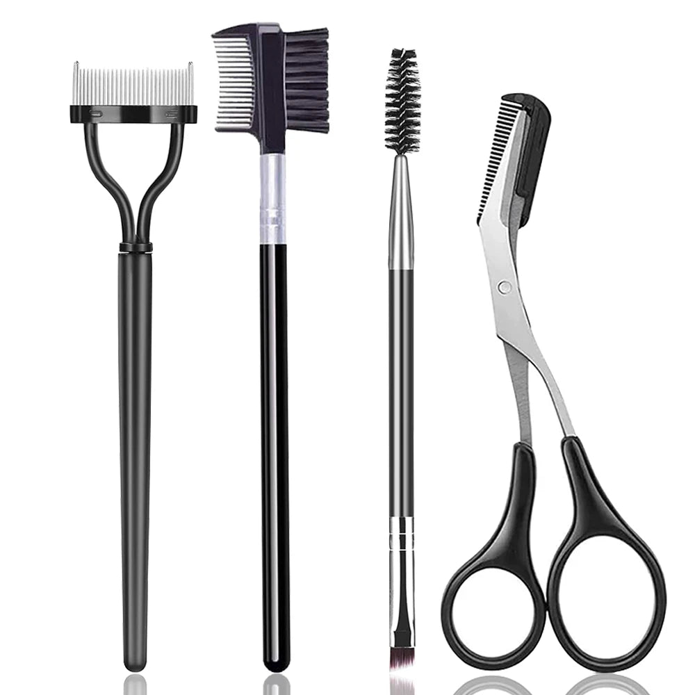 3/5-Pc Eyebrow Brush & Lash Separator Set with Scissor Eyebrow Brush Set QXL