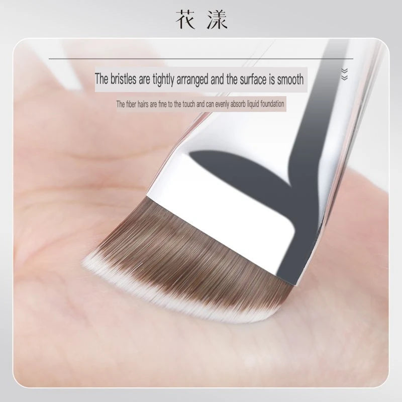 Double-Head Foundation Brush | Ultra-Thin Arc Fishtail Flat Head Foundation Brush QXL