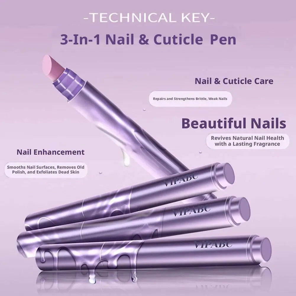 3-in-1 Cuticle Oil Pen & Ceramic Nail Pusher – Nail Nourishing Cuticle Oil Pen QXL