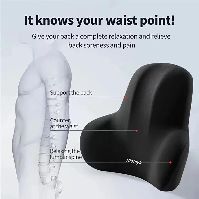 Memory Foam Lumbar Support Cushion | Car, Office & Gaming Lumbar Support Cushion QXL