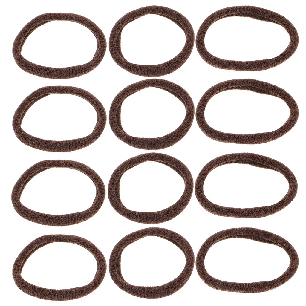 100-Pack Seamless Elastic Hair Ties | Deep Coffee Ponytail Holders Elastic Hair Ties QXL