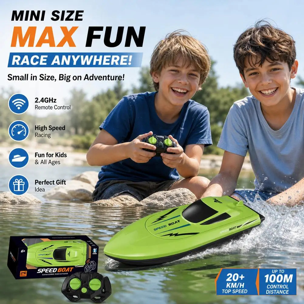 RC Speed Boat for Kids 6+ | Dual Motor Remote Control Toy RC Boat Toy QXL