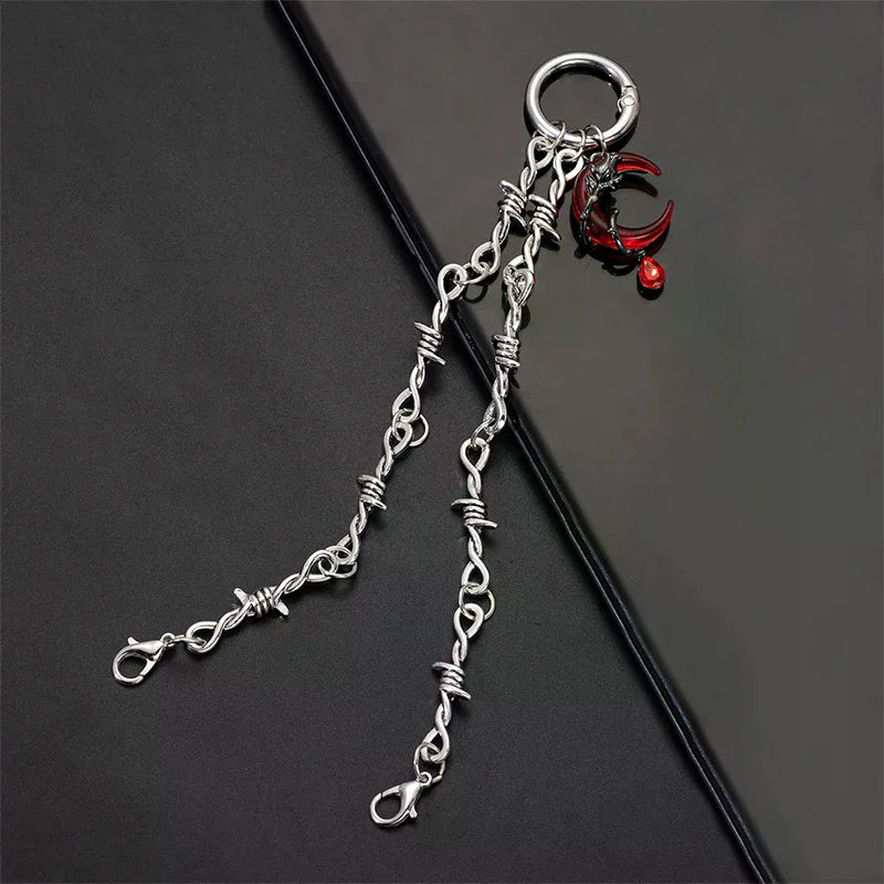 Gothic Punk Double Thorn Detachable Shoe Chain | DIY Decor Shoe Decoration Chain QXL