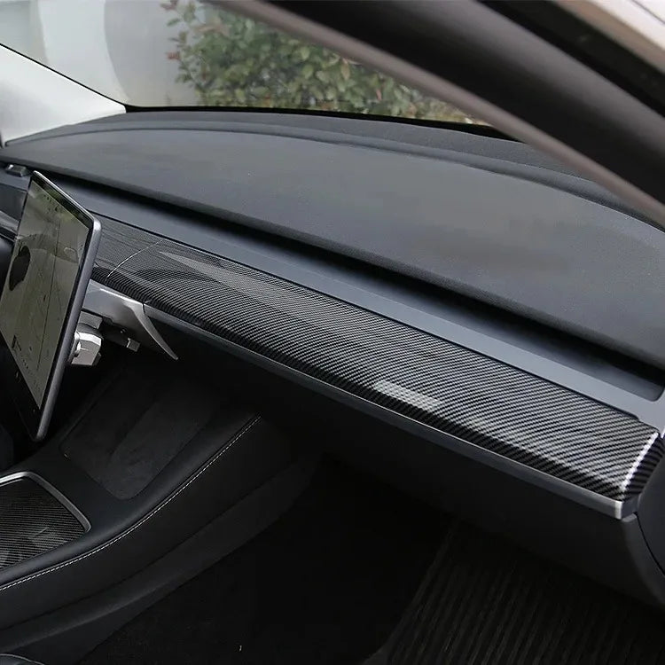 Tesla Model 3 & Y Carbon Fiber ABS Dashboard Console Cover Car Interior Trim Cover QXL