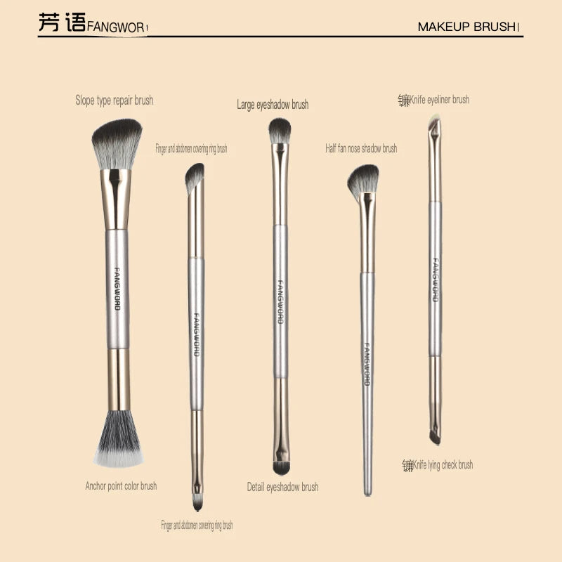 5-Pc Double-Ended Eyeshadow & Concealer Brush Set Makeup Brush Set QXL