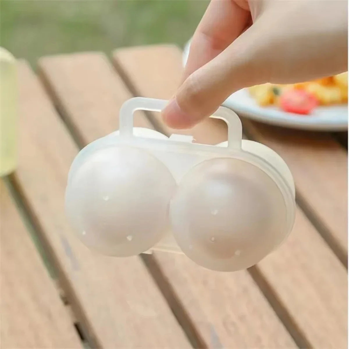 2-Cell Portable Plastic Egg Box | Shock-Absorbing Egg Carrier Egg Storage Box QXL