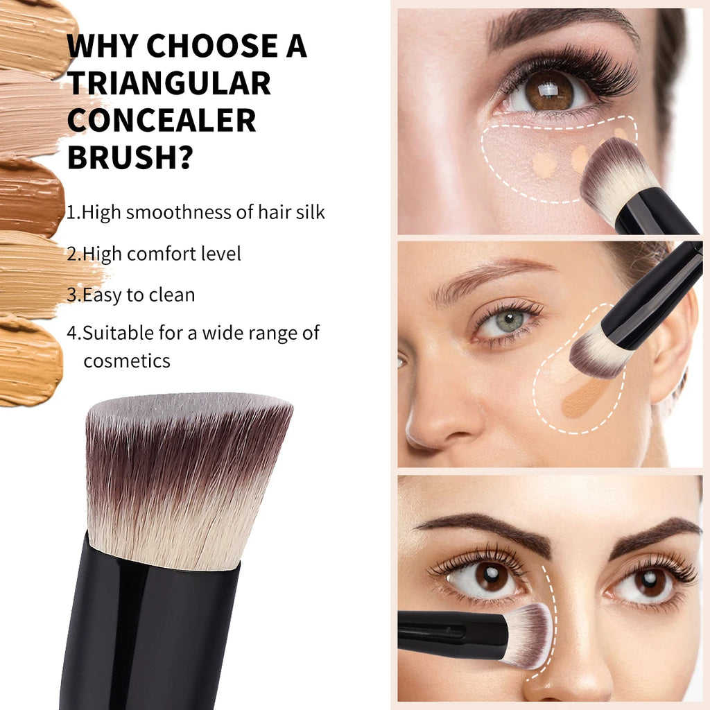 2-Pc Flat & Angle Foundation Contour Makeup Brush Set Makeup Brush Set QXL