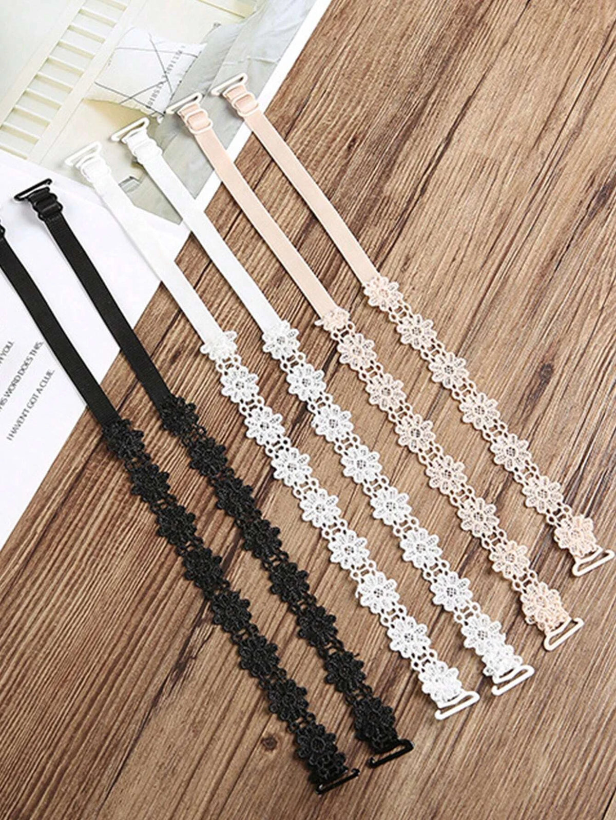 Lace Flower Bra Straps | Adjustable Anti-Slip Shoulder Straps Decorative Bra Straps QXL