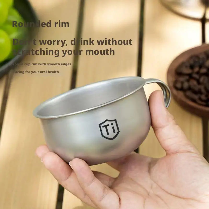 Mini Titanium Alloy Outdoor Cup | Camping Coffee & Water Mug Titanium Camping Cup QXL