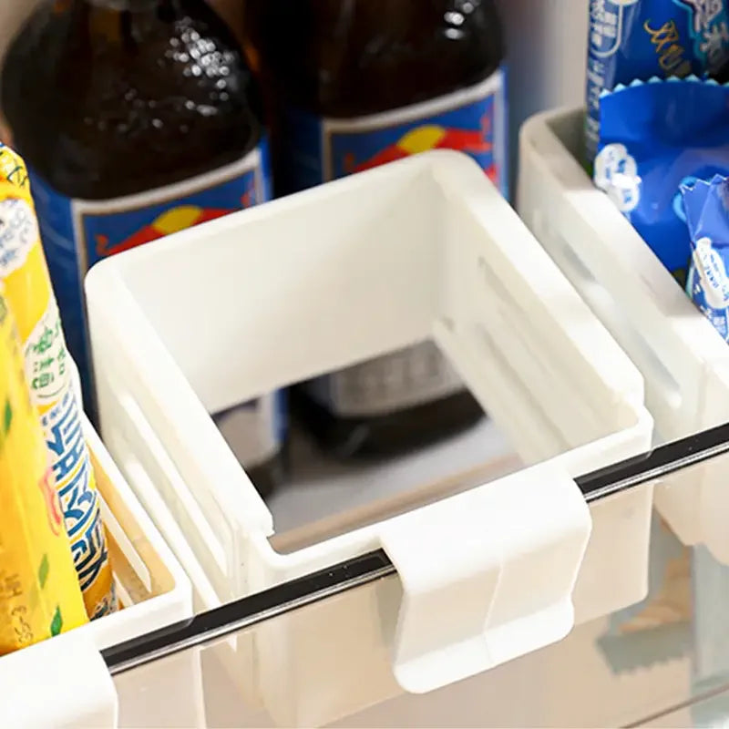 2-Pack Adjustable Fridge Door Bins | Secure-Clasp Organizer Fridge Door Organizer QXL