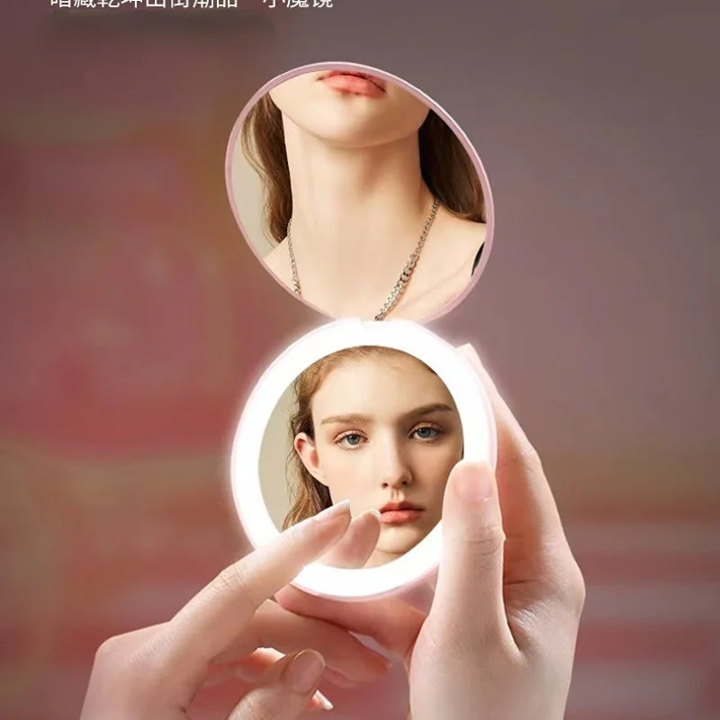 LED Rechargeable Makeup Mirror | Crystal Foldable Portable LED Makeup Mirror QXL