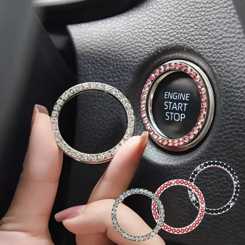 Car Start Button Decorative Ring | Interior Accent Trim Car Interior Trim QXL