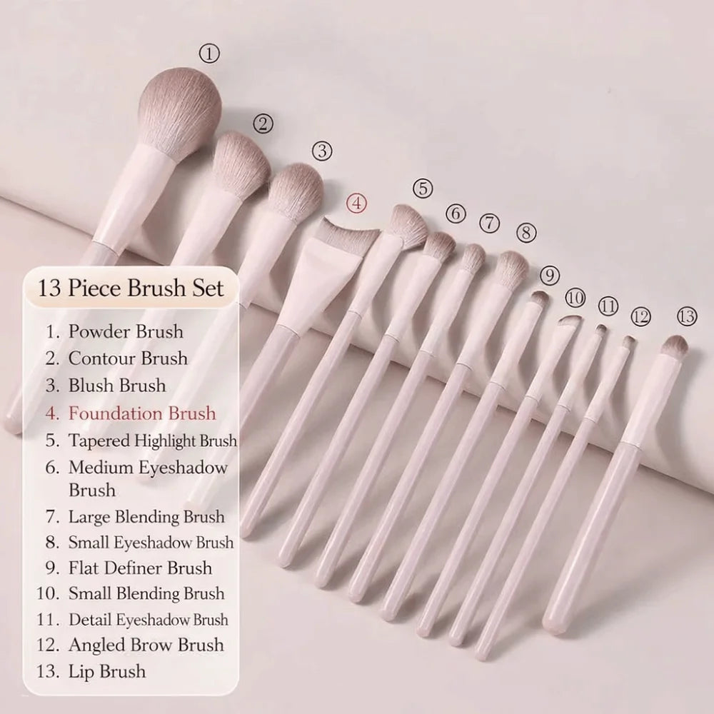 5–13 Piece Soft Beginner Makeup Brush Set | Blend & Contour Makeup Brush Set QXL 13pcs