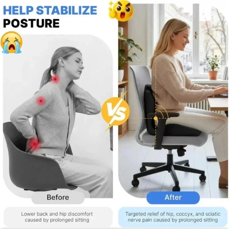Ergonomic Coccyx Memory Foam Seat Cushion | Office & Car Memory Foam Cushion QXL