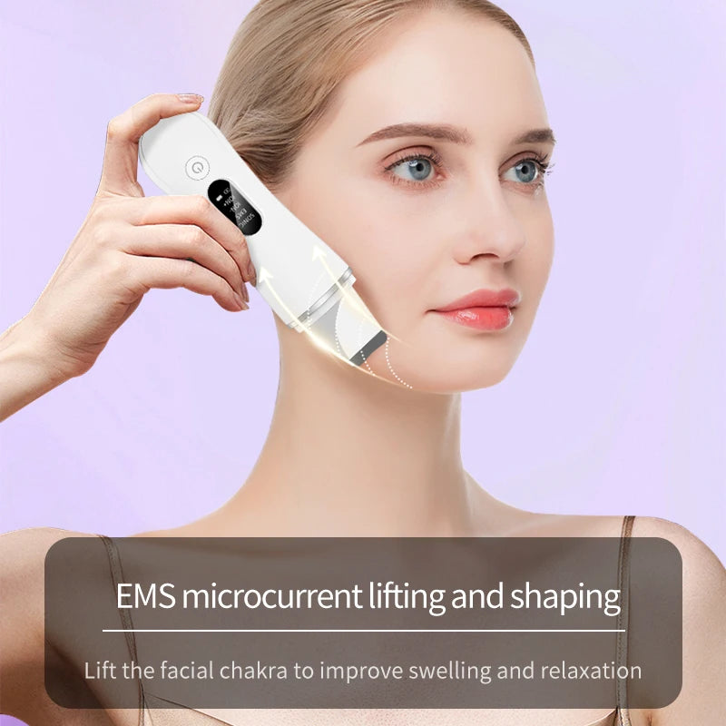 Ultrasonic Skin Scrubber | 4-Mode Facial Cleansing Spatula Facial Cleansing Spatula QXL
